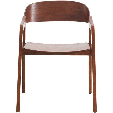 Rivo Dining Chairs in Sturdy Oak Wood with Open Back Design and Armrests Set of 2