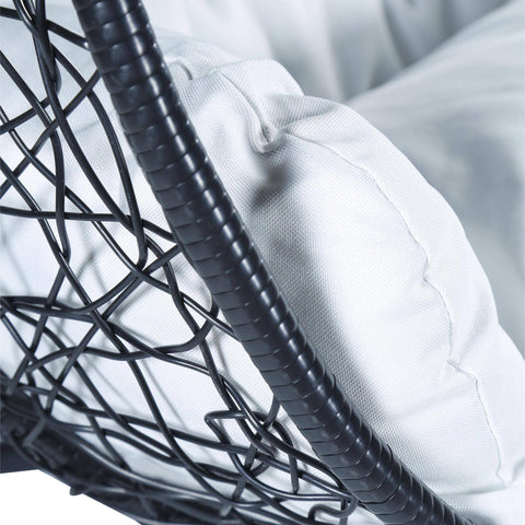 Recluse Two-Person Seater Hanging Egg Swing Chair with Teardrop Design