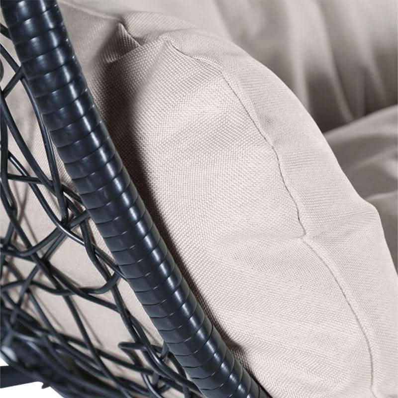 Recluse Modern Outdoor Egg Swing Chair Black/Brown/Grey Frame in Teardrop Design with ES57 Cushion