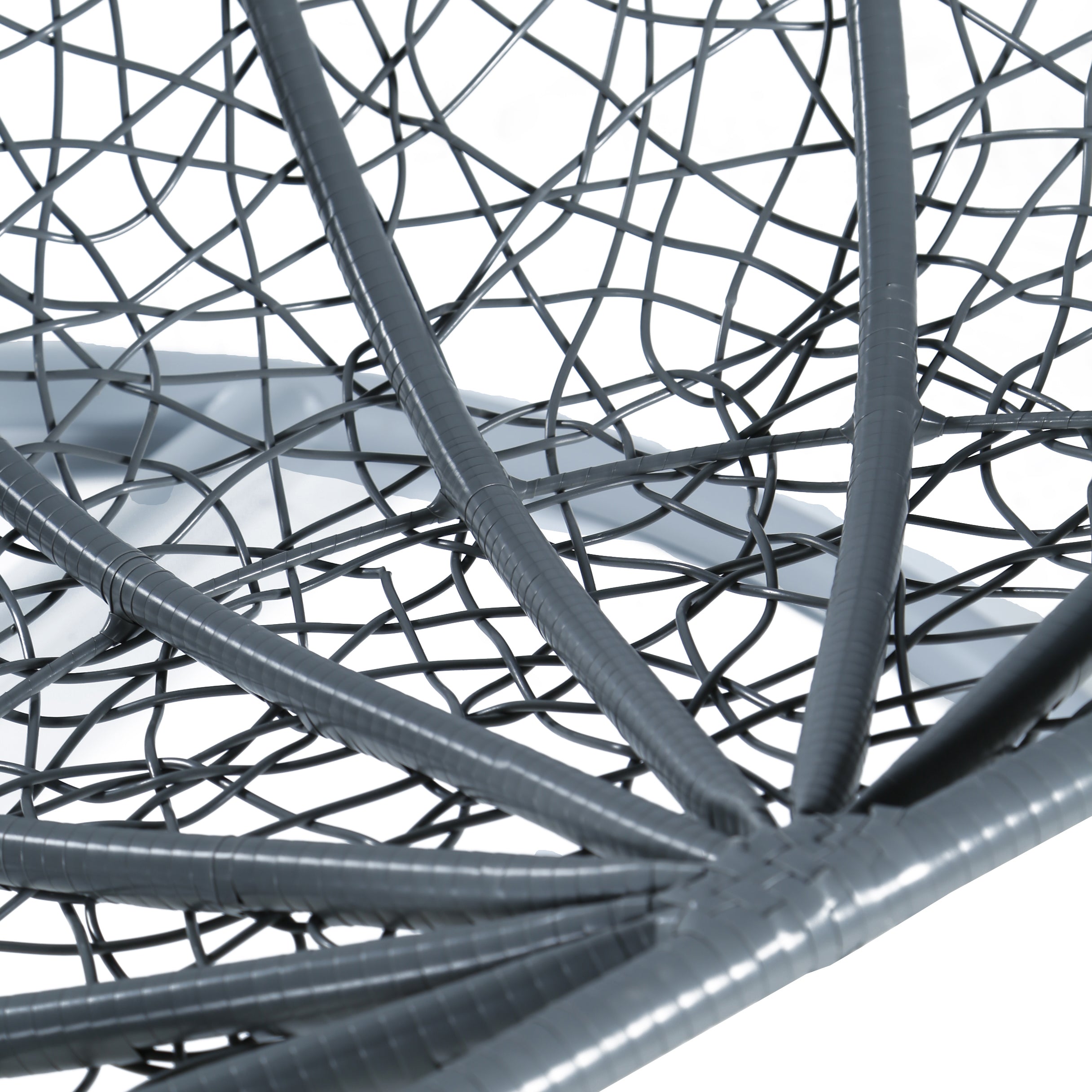 Recluse Modern Outdoor Egg Swing Chair Black/Brown/Grey Frame in Teardrop Design with ES57 Cushion