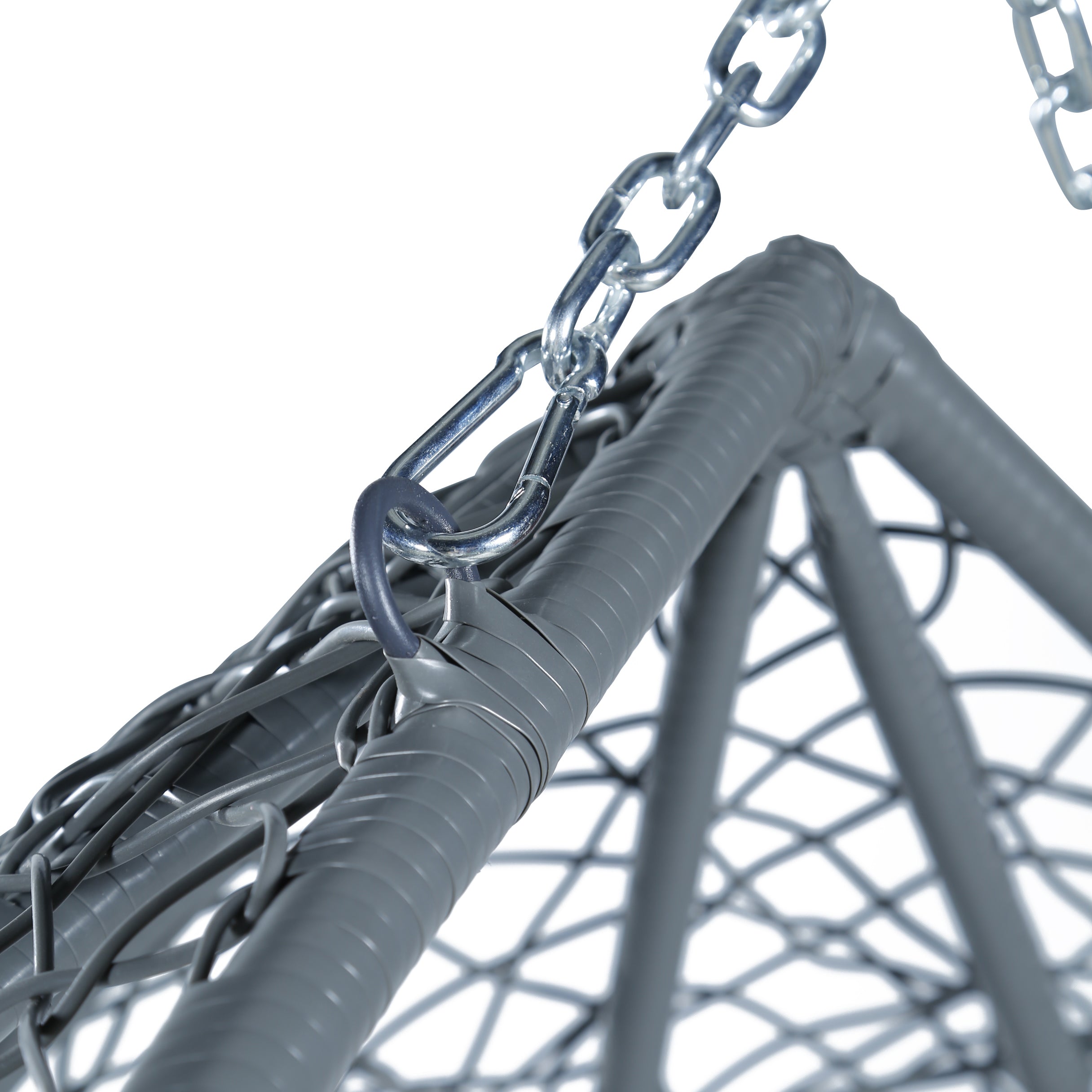 Recluse Modern Outdoor Egg Swing Chair Black/Brown/Grey Frame in Teardrop Design with ES57 Cushion