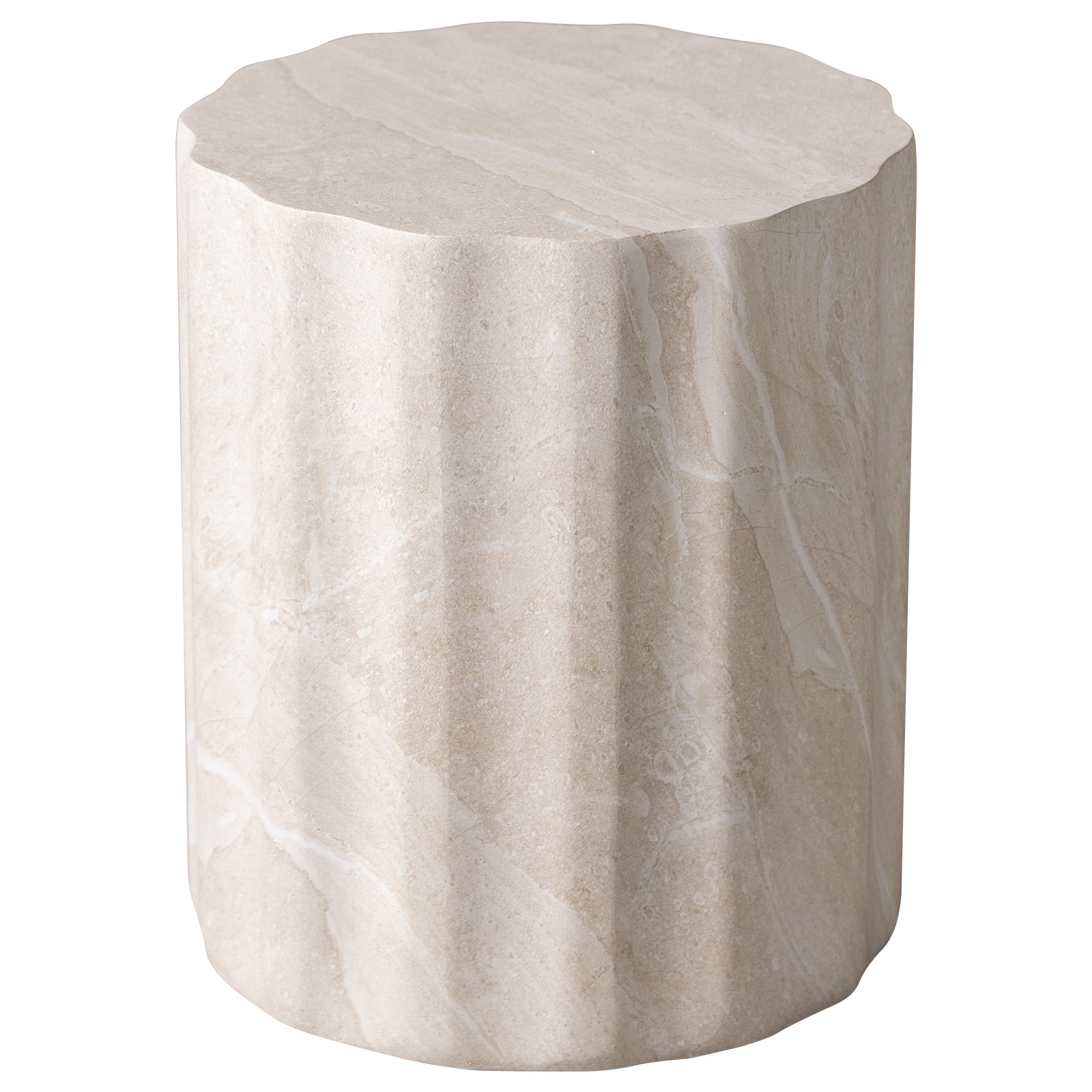 Ridge End/Side Table in Fiberstone for Indoor and Outdoor