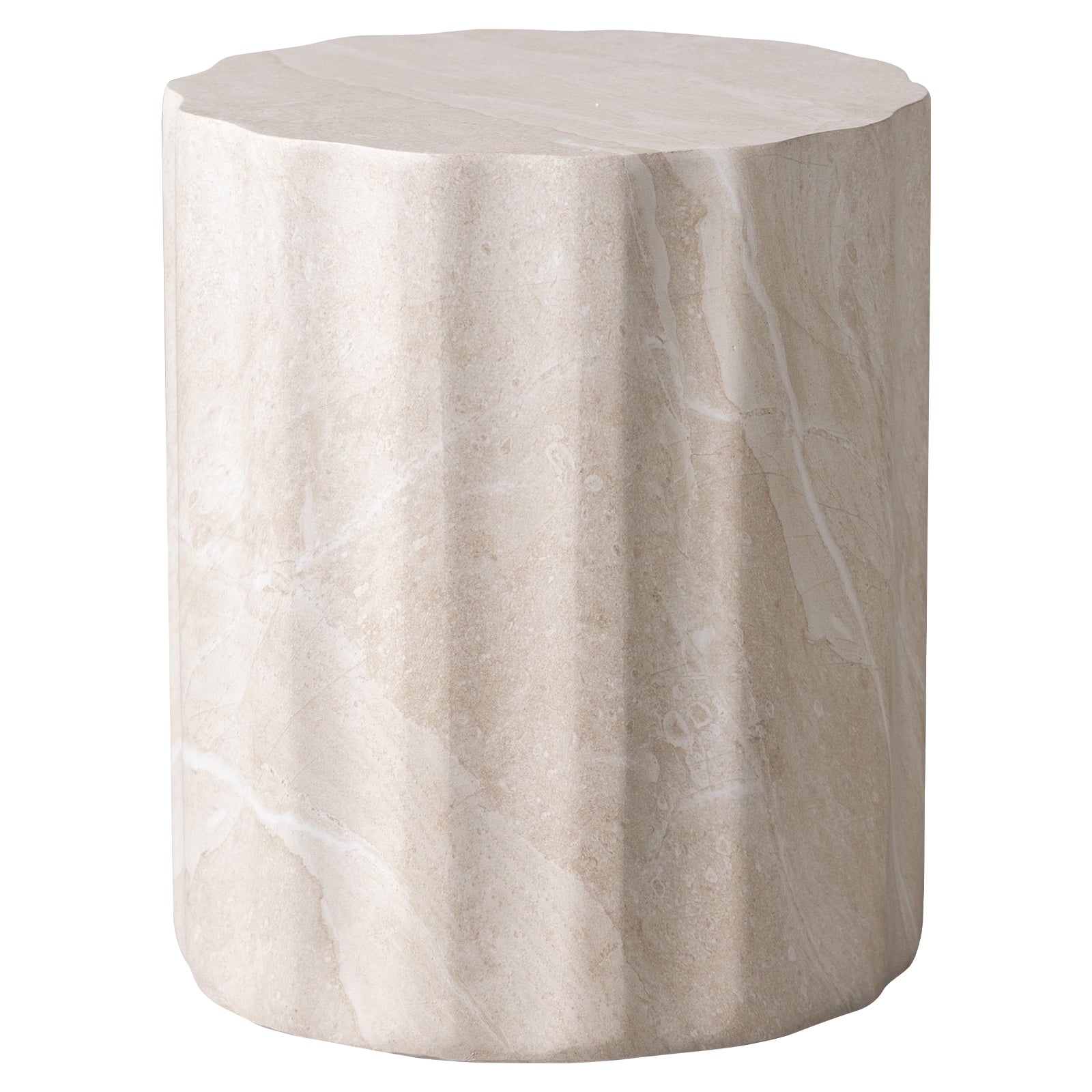 Ridge End/Side Table in Fiberstone for Indoor and Outdoor