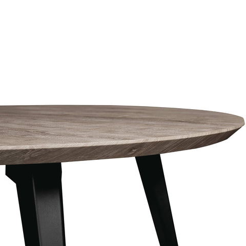 Ravenna 5-Piece Dining Set 47" Round Dining Table 4 Leather Dining Chairs