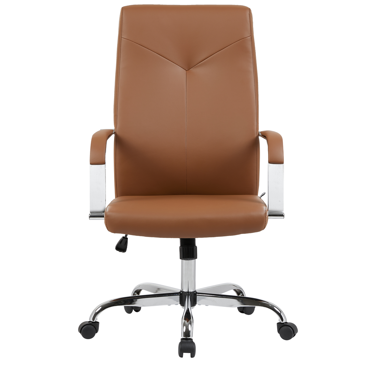 Sonora High-Back Leather Office Chair in Chrome Steel Base