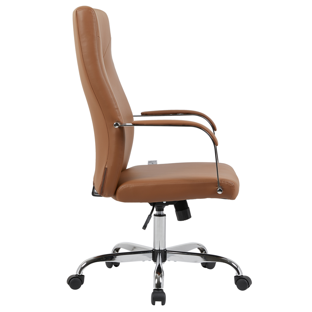Sonora High-Back Leather Office Chair in Chrome Steel Base