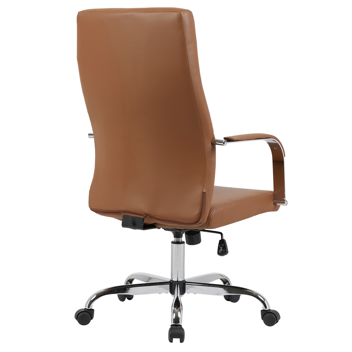 Sonora High-Back Leather Office Chair in Chrome Steel Base