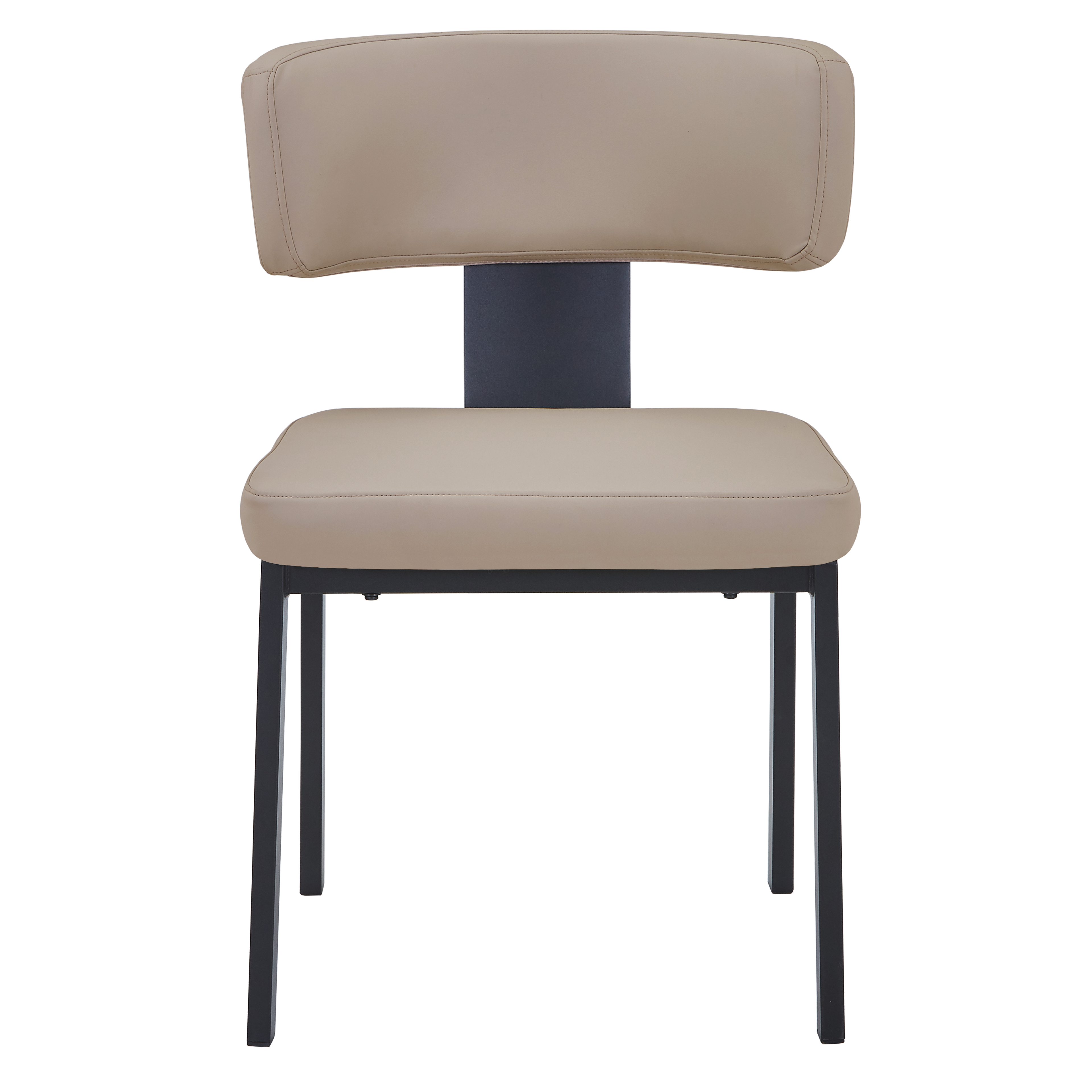 Teres Dining Chair with Leather Upholstery and Steel Legs