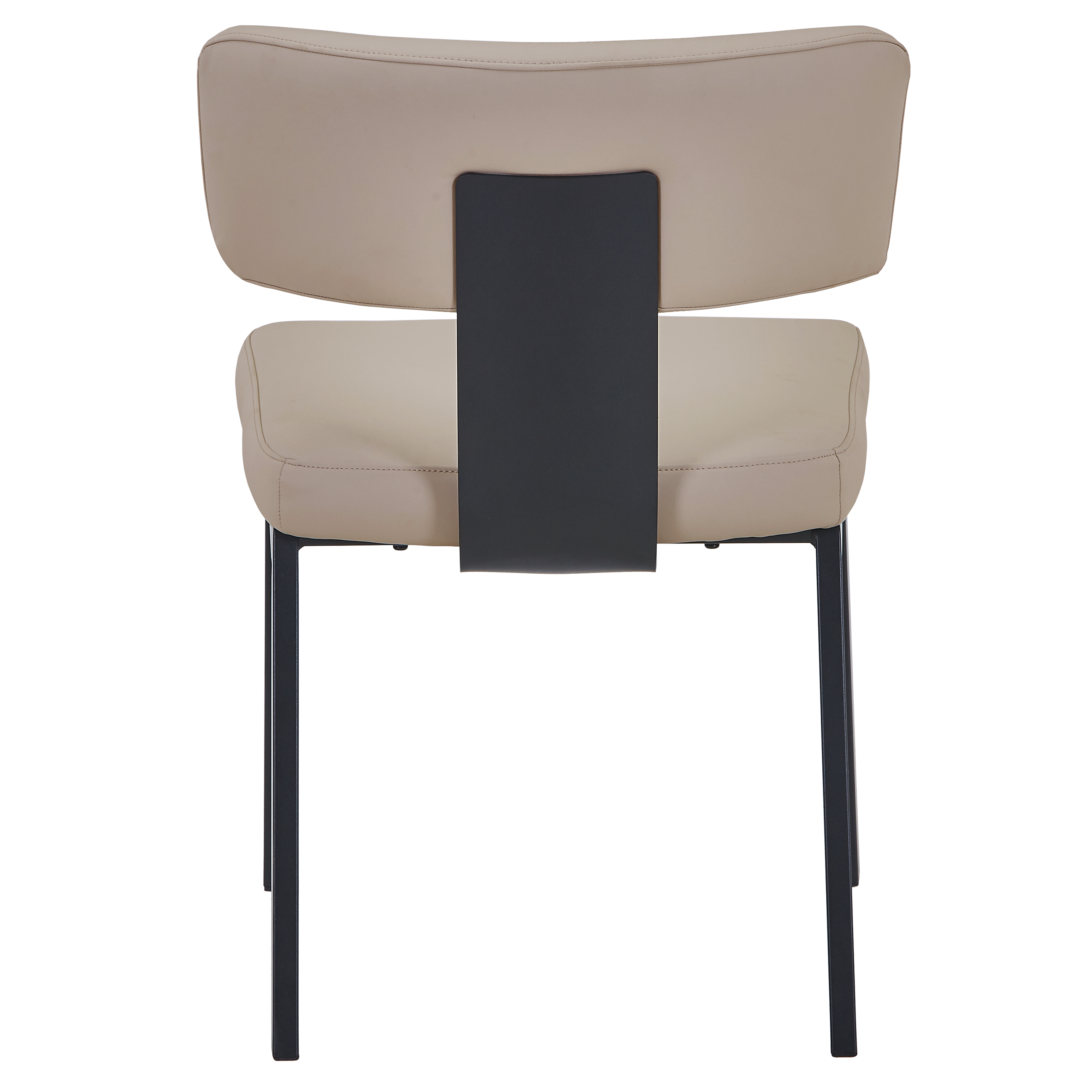 Teres Dining Chair with Leather Upholstery and Steel Legs