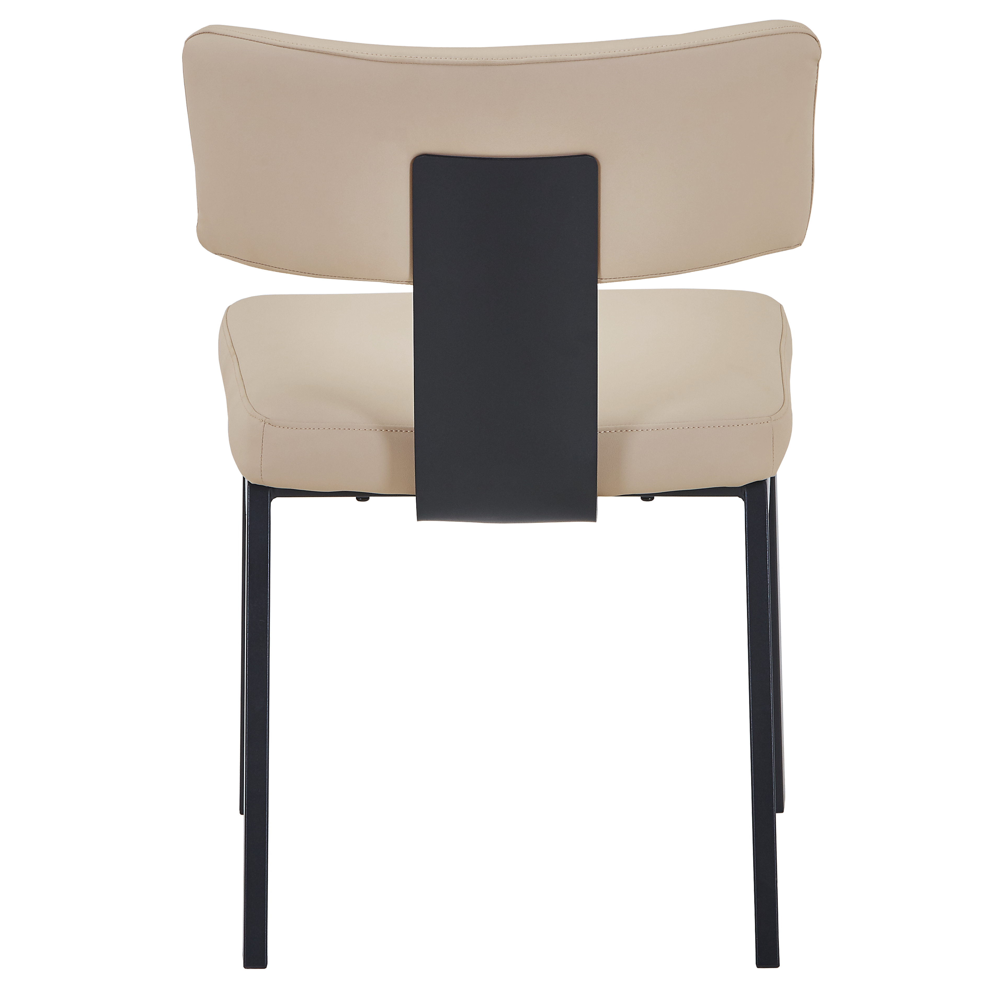 Teres Dining Chair with Leather Upholstery and Steel Legs