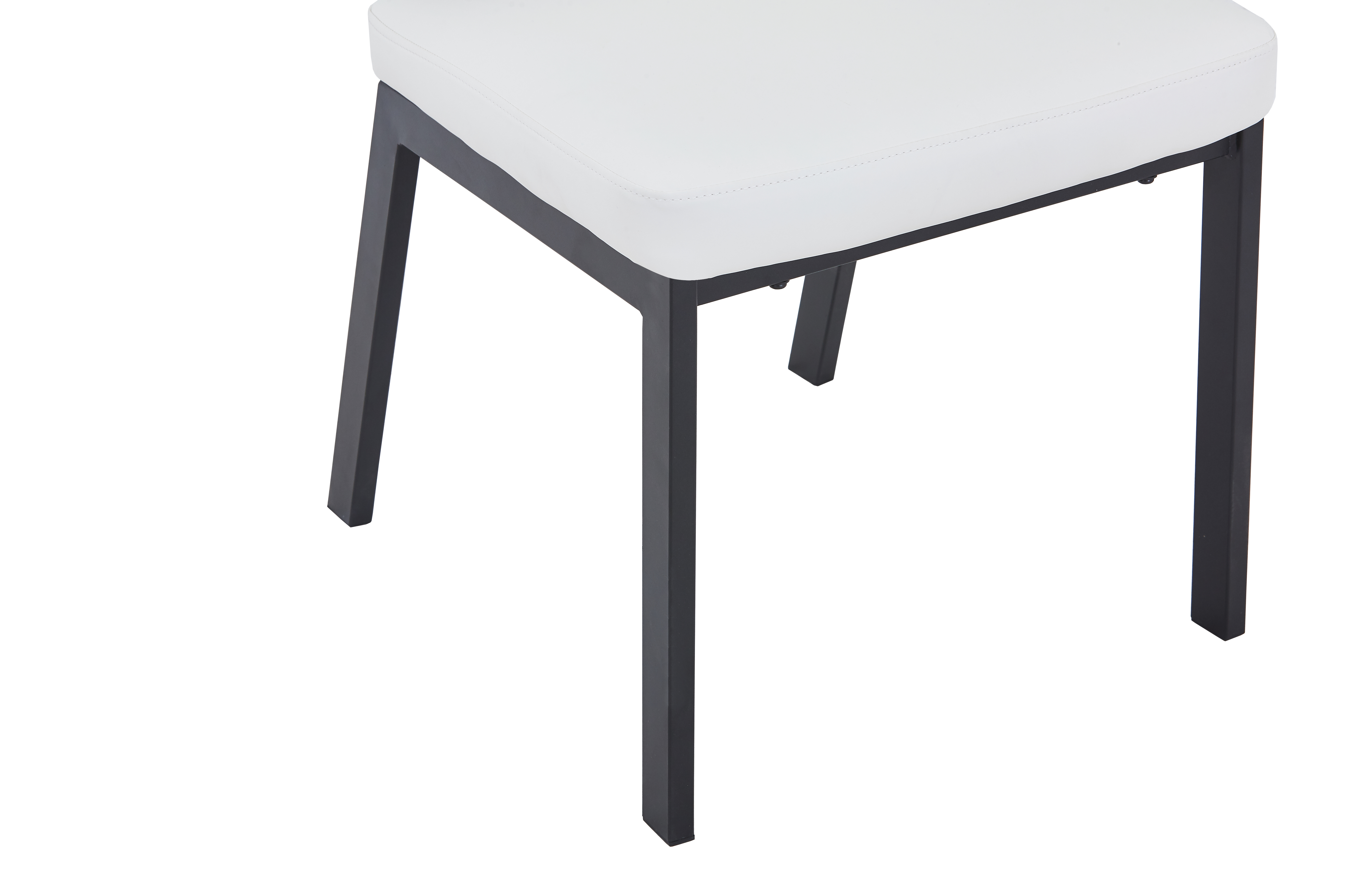 Teres Dining Chair with Leather Upholstery and Steel Legs