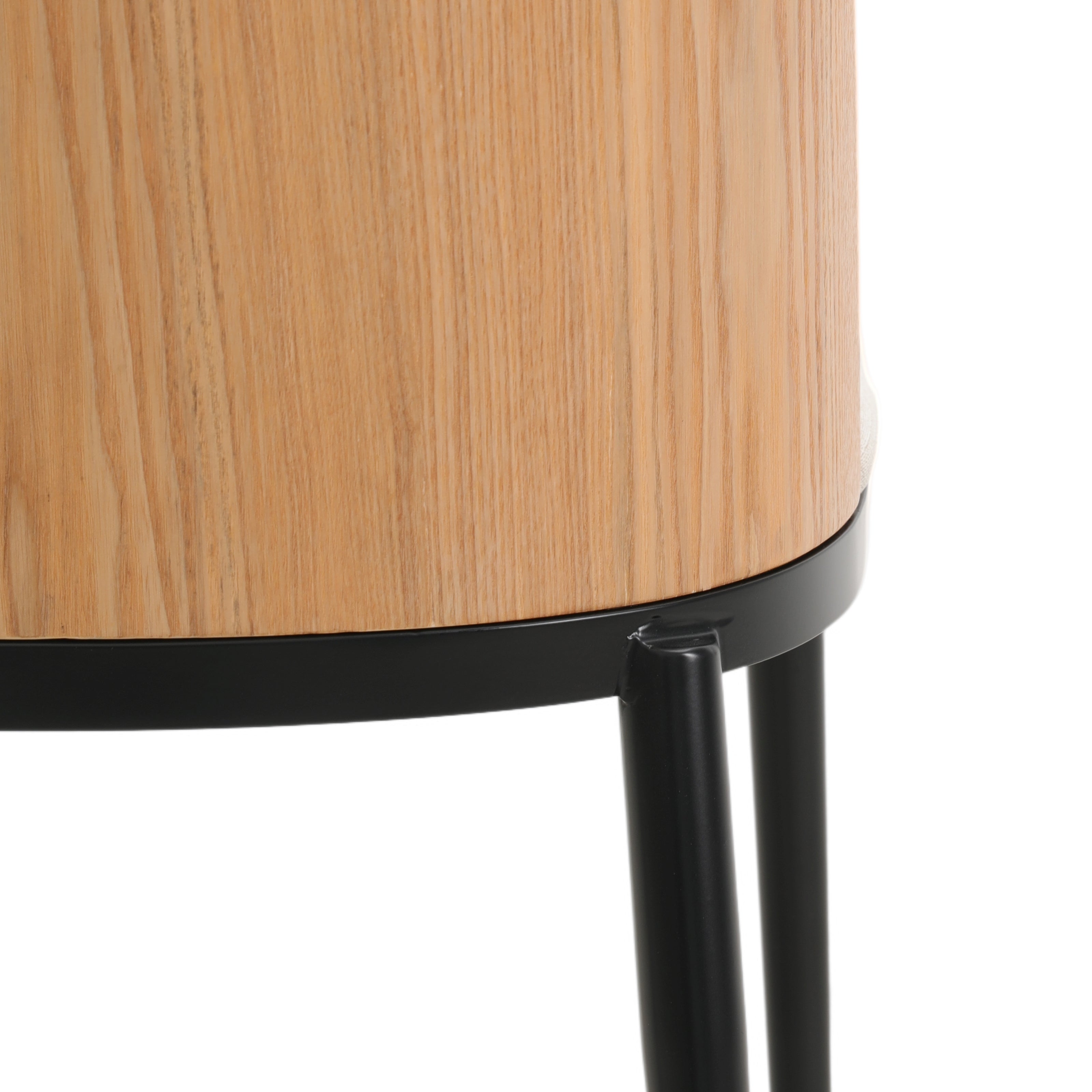 Tule Dining Side Chair with Upholstered Seat and Powder-Coated Steel Frame