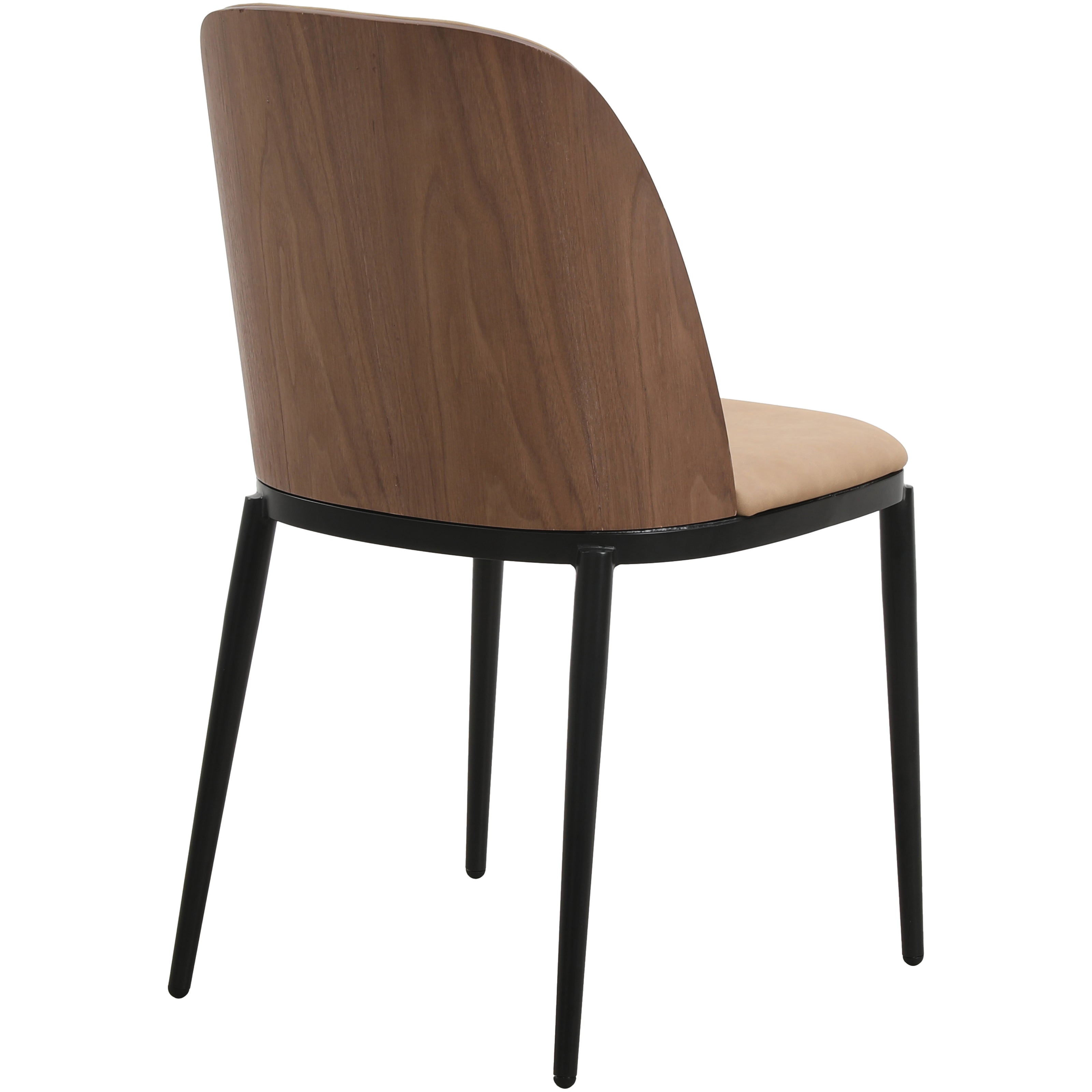 Tule Dining Side Chair with Upholstered Seat and Powder-Coated Steel Frame