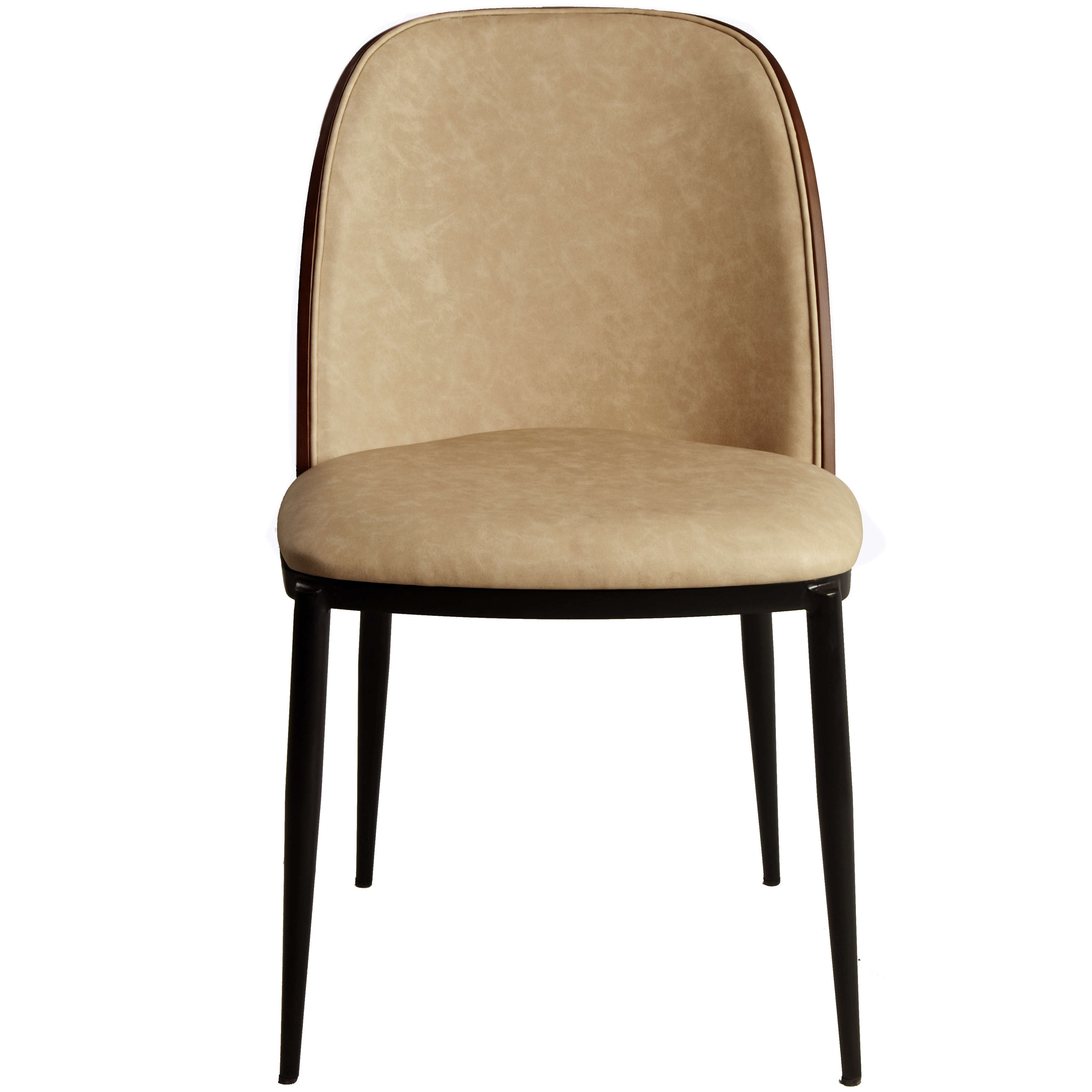 Tule Dining Side Chair with Upholstered Seat and Powder-Coated Steel Frame