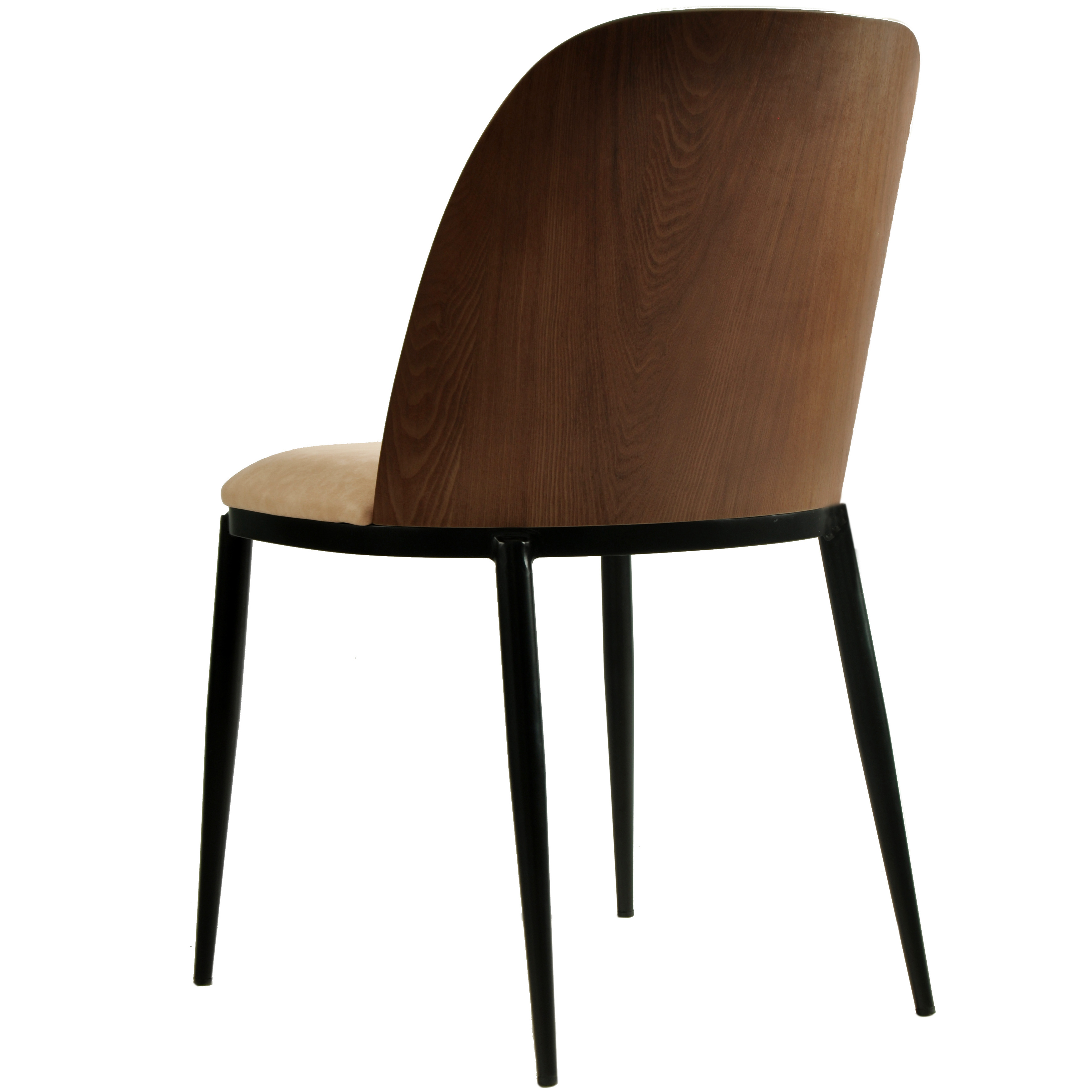Tule Dining Side Chair with Upholstered Seat and Powder-Coated Steel Frame