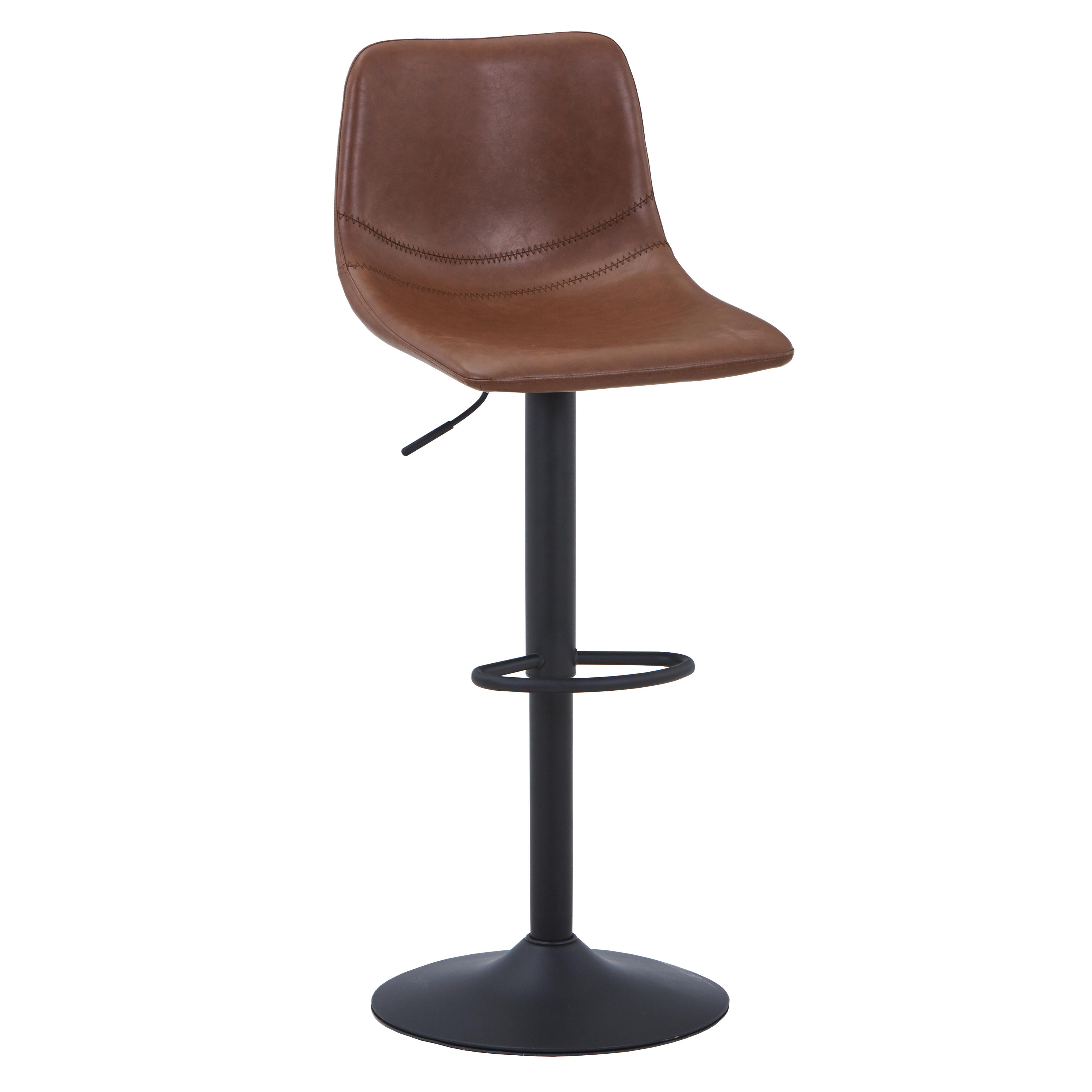 Tilbury Modern Adjustable Bar Stool with Footrest and 360-Degree Swivel