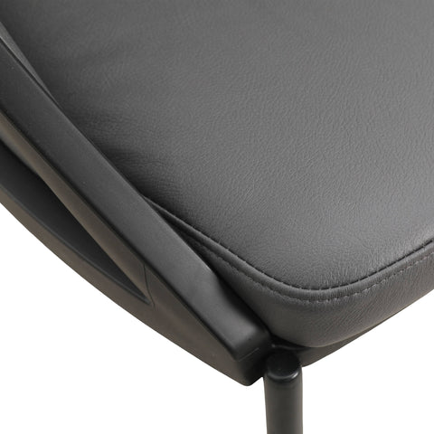 Urbane Dining Chair in Vinyl Fabric with Curved Back and Stainless Steel Legs Set of 2
