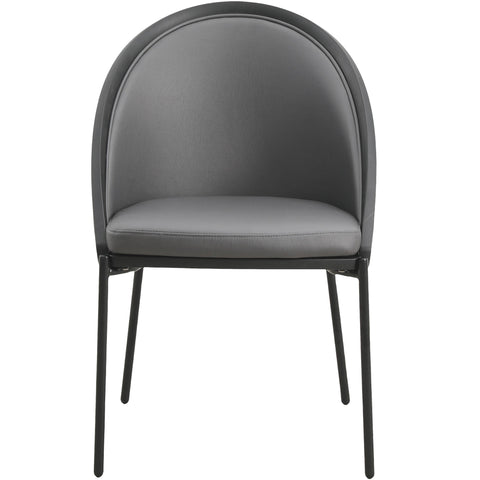 Urbane Dining Chair in Vinyl Fabric with Curved Back and Stainless Steel Legs Set of 2