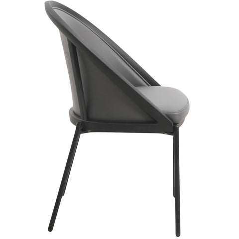 Urbane Dining Chair in Vinyl Fabric with Curved Back and Stainless Steel Legs Set of 2