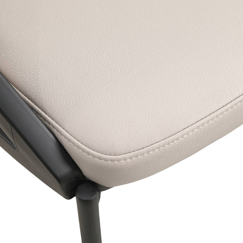 Urbane Dining Chair in Vinyl Fabric with Curved Back and Stainless Steel Legs Set of 2