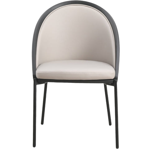 Urbane Dining Chair in Vinyl Fabric with Curved Back and Stainless Steel Legs Set of 2