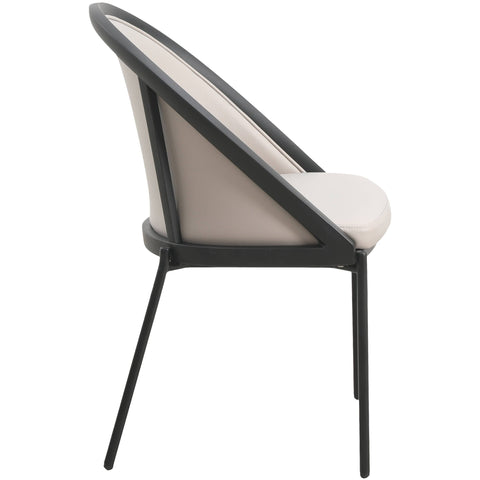 Urbane Dining Chair in Vinyl Fabric with Curved Back and Stainless Steel Legs Set of 2