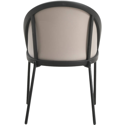 Urbane Dining Chair in Vinyl Fabric with Curved Back and Stainless Steel Legs Set of 2