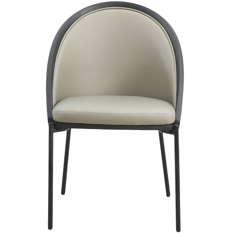 Urbane Dining Chair in Vinyl Fabric with Curved Back and Stainless Steel Legs Set of 2