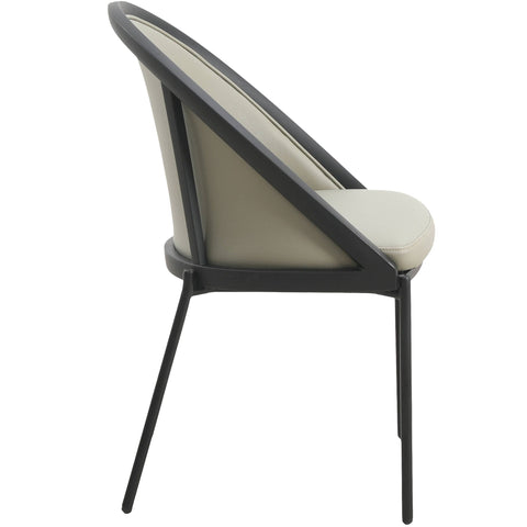 Urbane Dining Chair in Vinyl Fabric with Curved Back and Stainless Steel Legs Set of 2