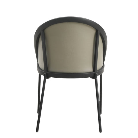 Urbane Dining Chair in Vinyl Fabric with Curved Back and Stainless Steel Legs Set of 2