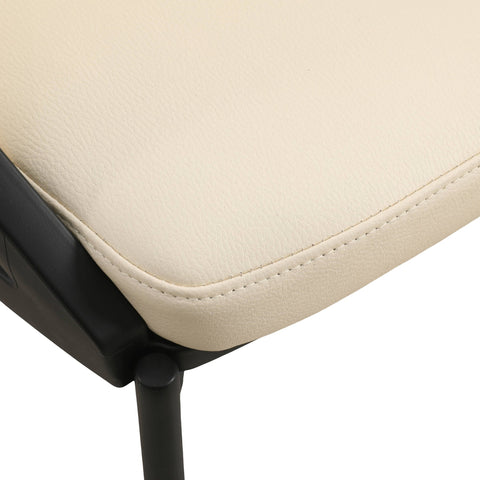 Urbane Dining Chair in Vinyl Fabric with Curved Back and Stainless Steel Legs Set of 2