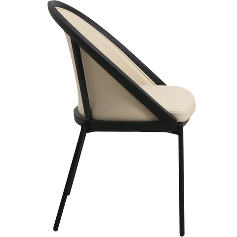 Urbane Dining Chair in Vinyl Fabric with Curved Back and Stainless Steel Legs Set of 2