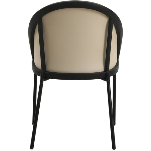 Urbane Dining Chair in Vinyl Fabric with Curved Back and Stainless Steel Legs Set of 2