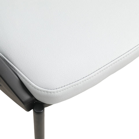 Urbane Dining Chair in Vinyl Fabric with Curved Back and Stainless Steel Legs Set of 2