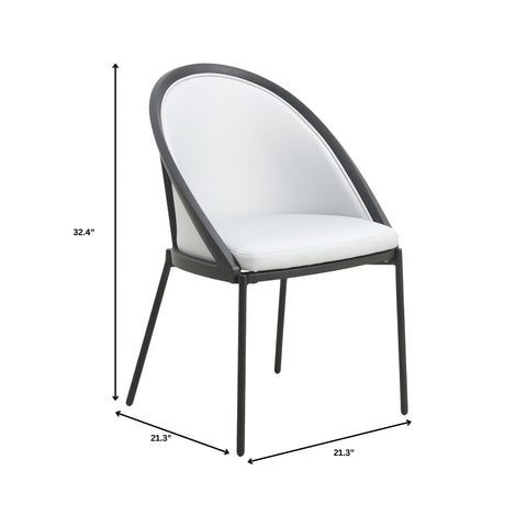 Urbane Dining Chair in Vinyl Fabric with Curved Back and Stainless Steel Legs Set of 2