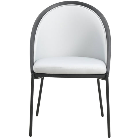 Urbane Dining Chair in Vinyl Fabric with Curved Back and Stainless Steel Legs Set of 2