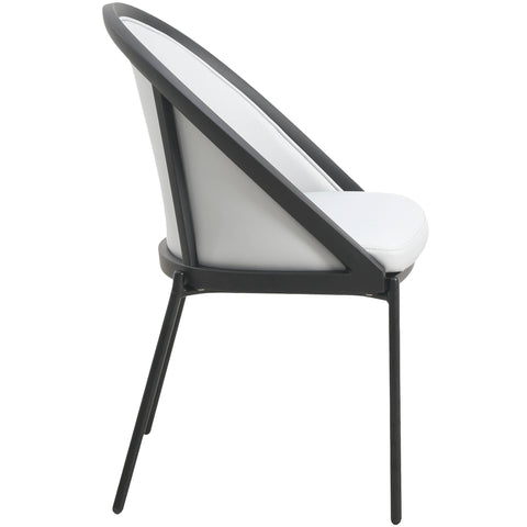 Urbane Dining Chair in Vinyl Fabric with Curved Back and Stainless Steel Legs Set of 2