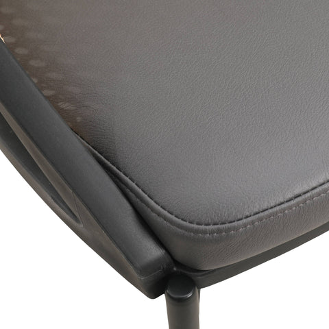 Urbane Dining Chair with Vinyl Fabric Seat and Wicker Backrest in Stainless Steel Legs Set of 4