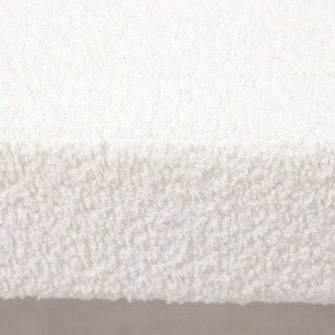 Vint 63" Wide Upholstered Bench in Boucle/Velvet with Curved Waterfall Design