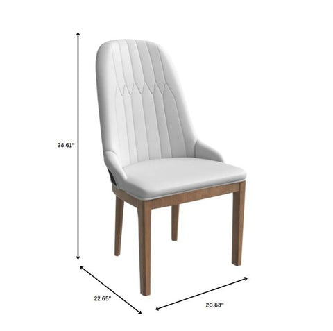 Verisma Dining Chair Upholstered in Leather with Diamond Stitching Back Design Set of 2