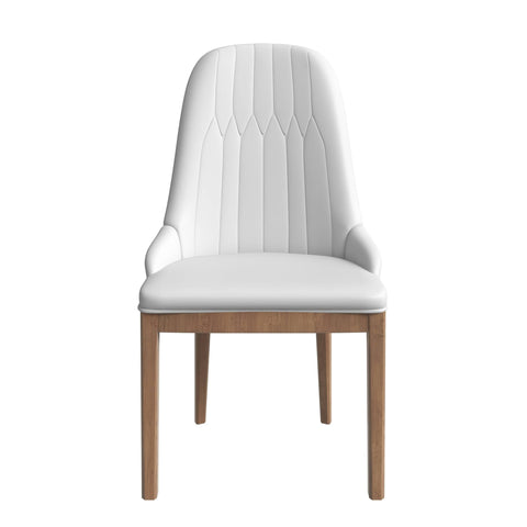Verisma Dining Chair Upholstered in Leather with Diamond Stitching Back Design Set of 2
