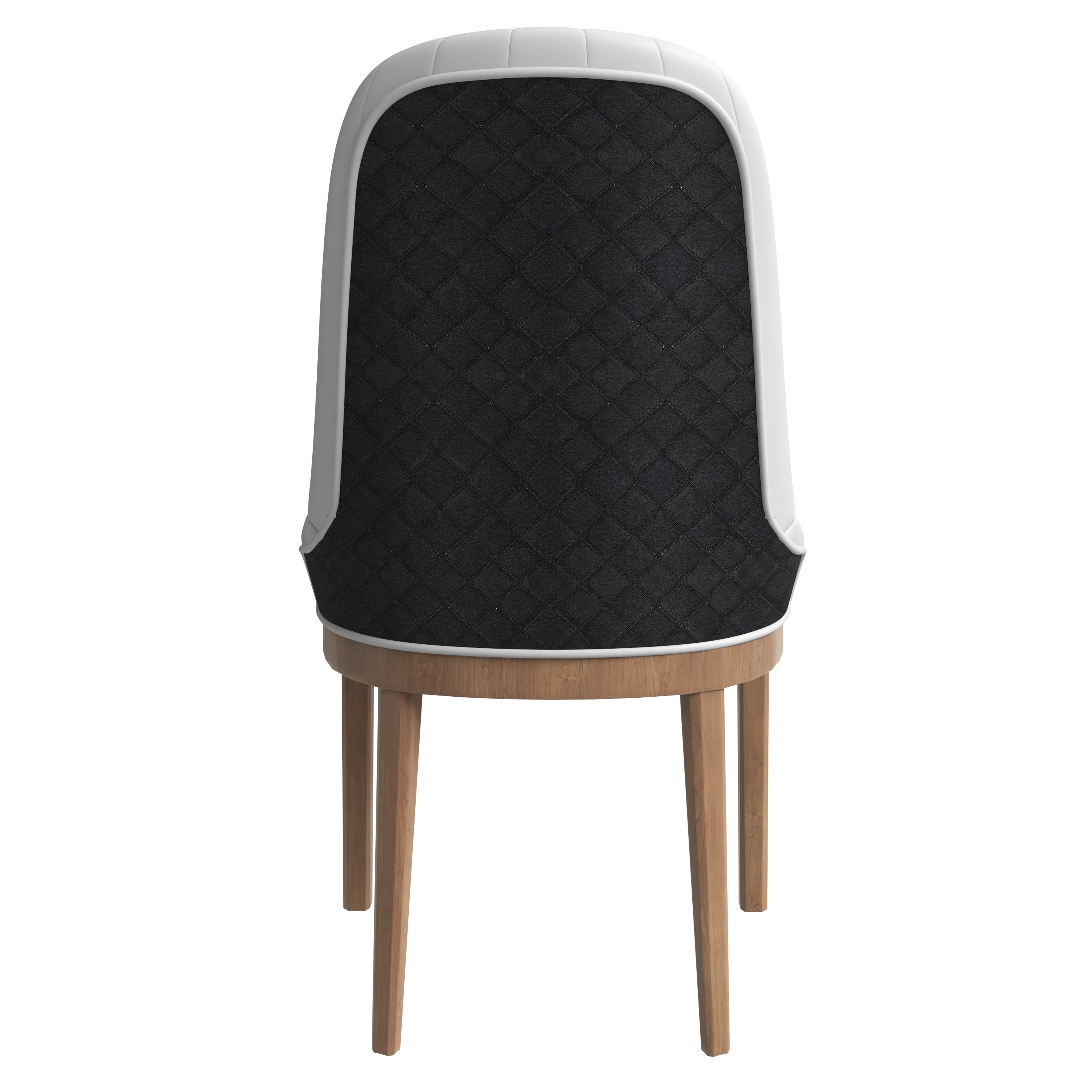 Verisma Dining Chair Upholstered in Leather with Diamond Stitching Back Design