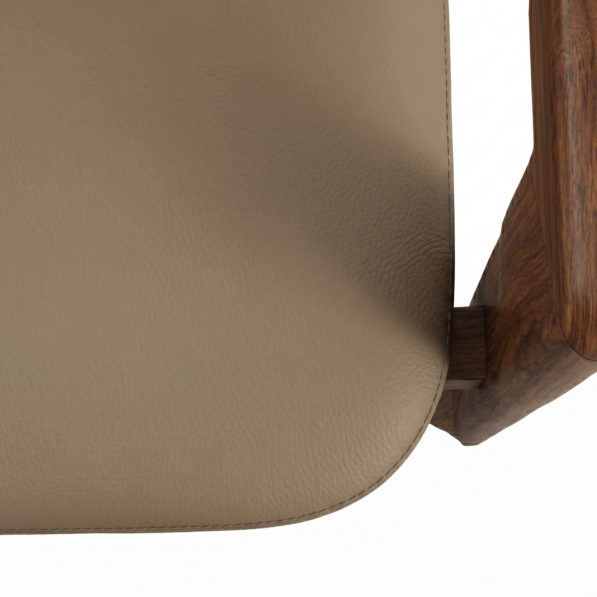 Velo Series Dining Chair with Upholstered Leather and Rubberwood Legs