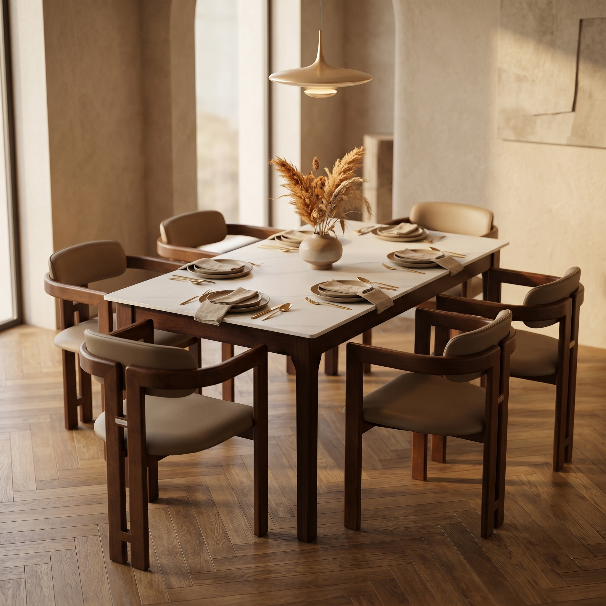 Velo Series Dining Chair with Upholstered Leather and Rubberwood Legs