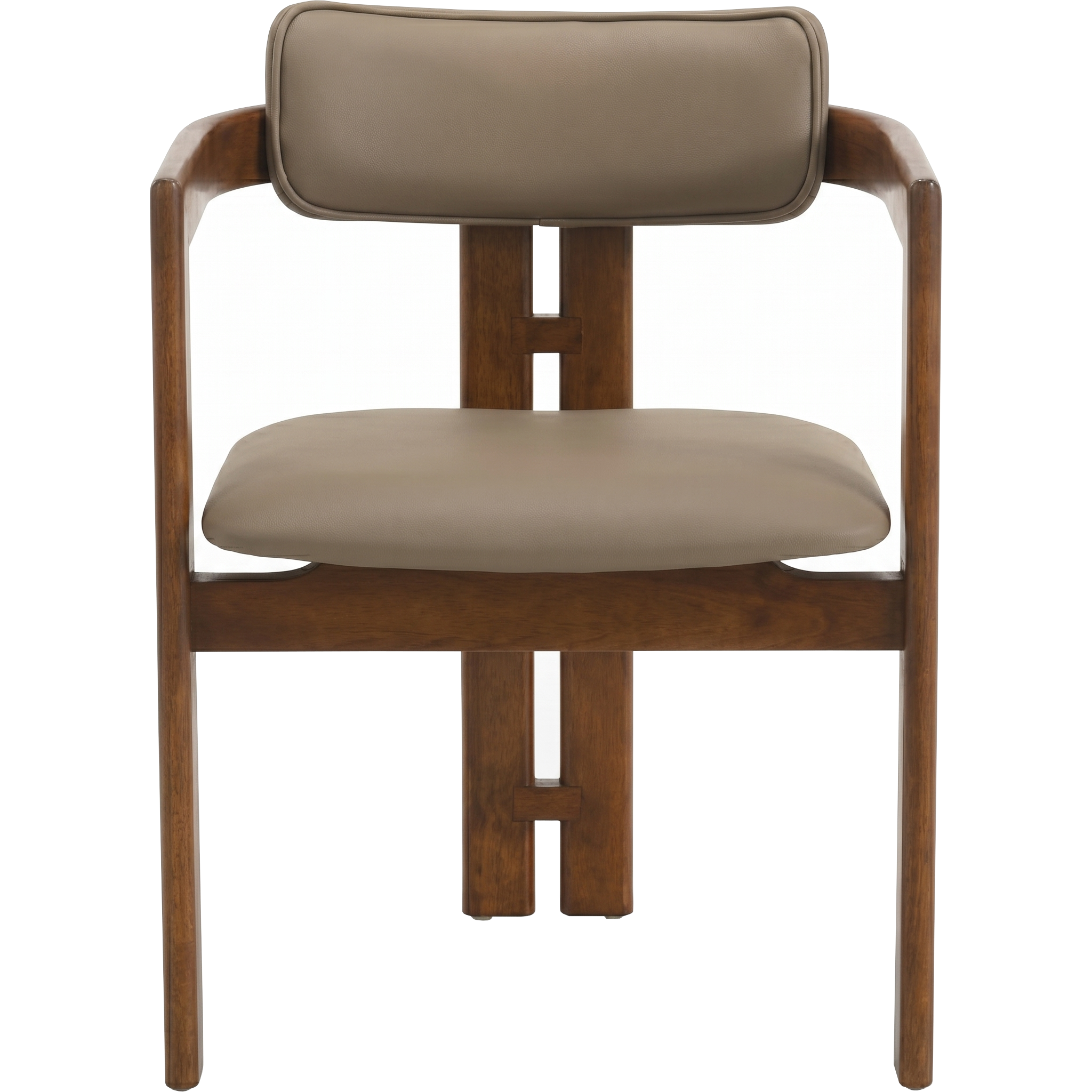 Velo Series Dining Chair with Upholstered Leather and Rubberwood Legs