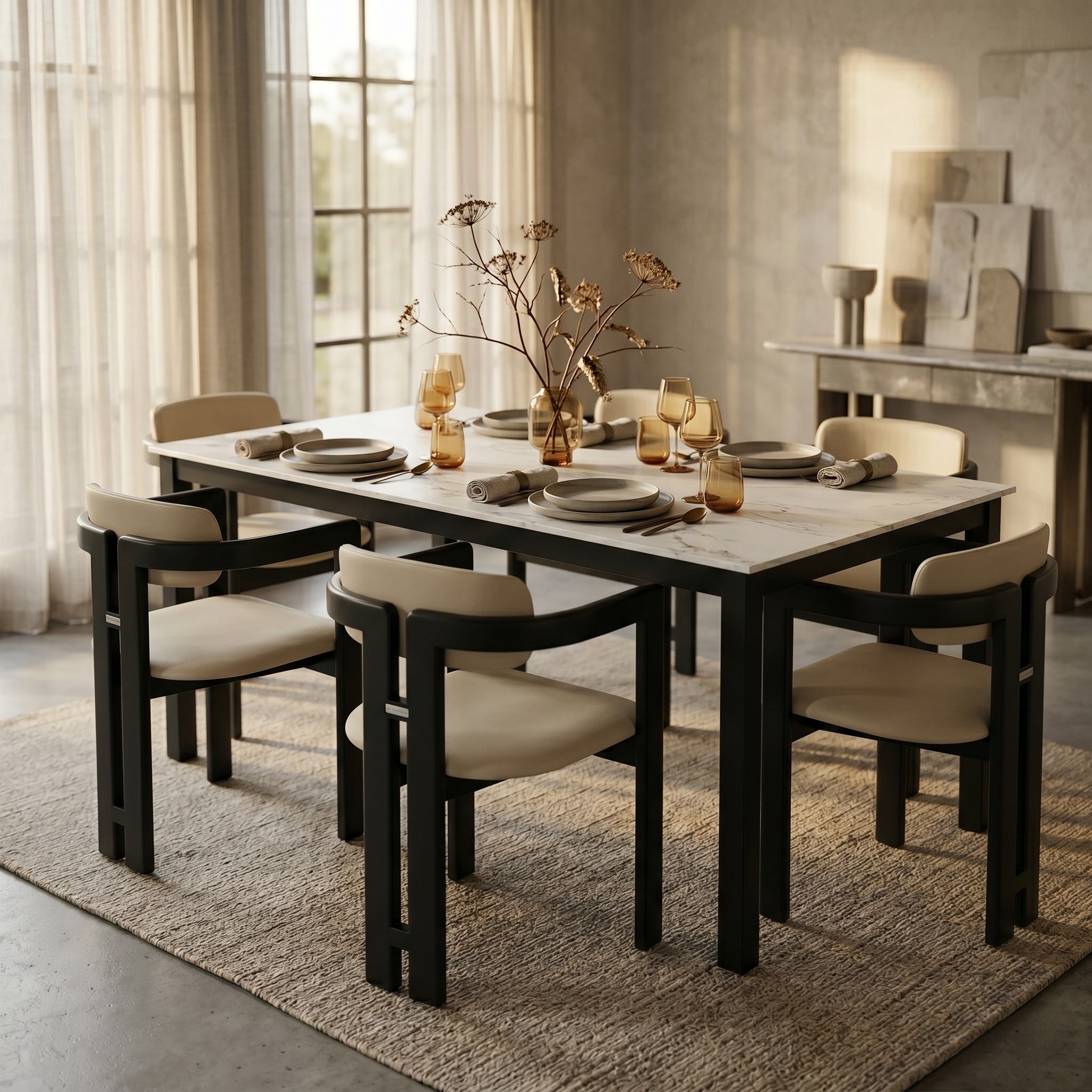 Velo Series Dining Chair with Upholstered Leather and Rubberwood Legs