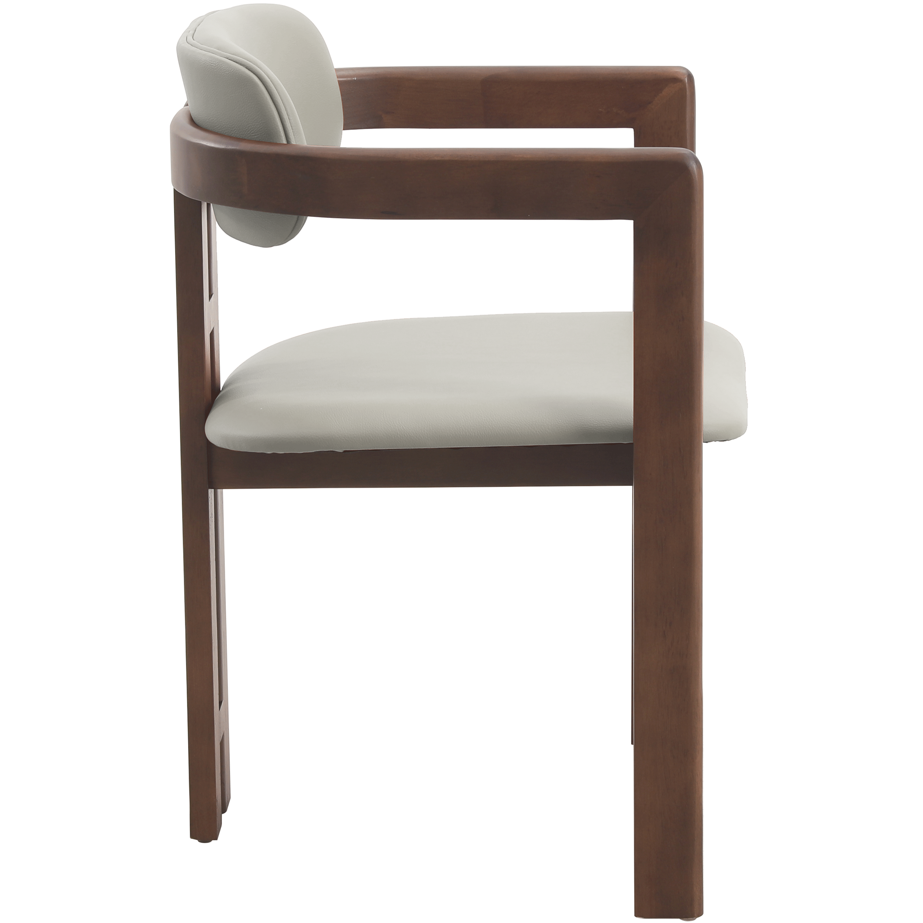 Velo Series Dining Chair with Upholstered Leather and Rubberwood Legs