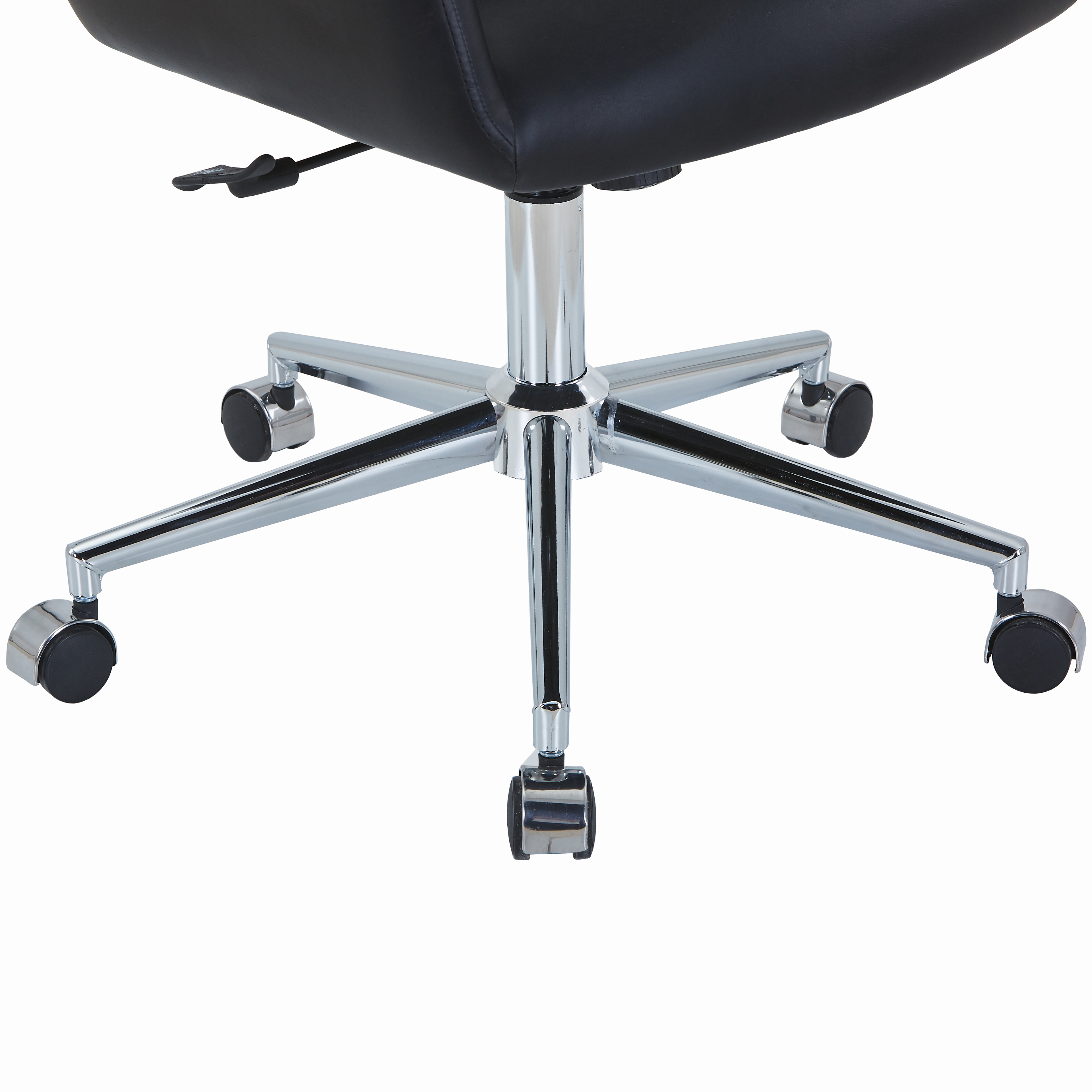 Vanguard Leather Mid-Back Office Chair with Chrome Metal Frame