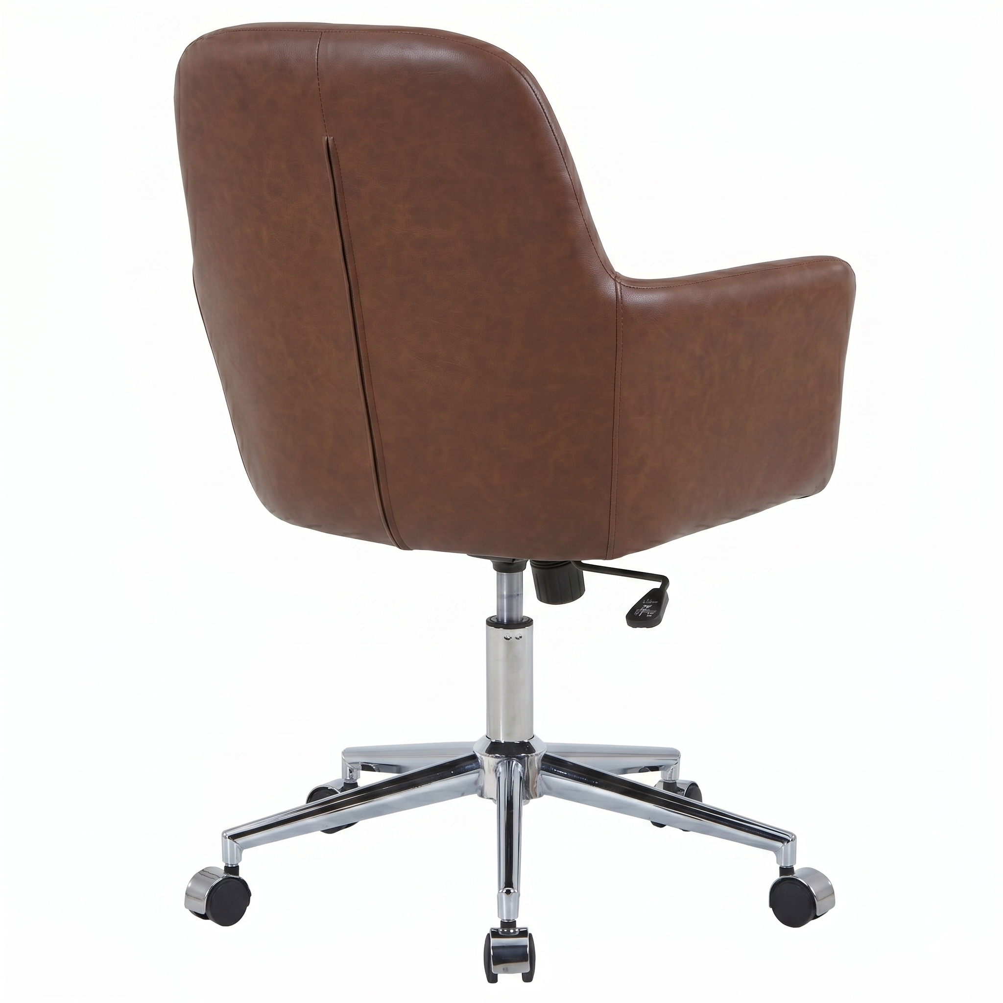 Vanguard Leather Mid-Back Office Chair with Chrome Metal Frame