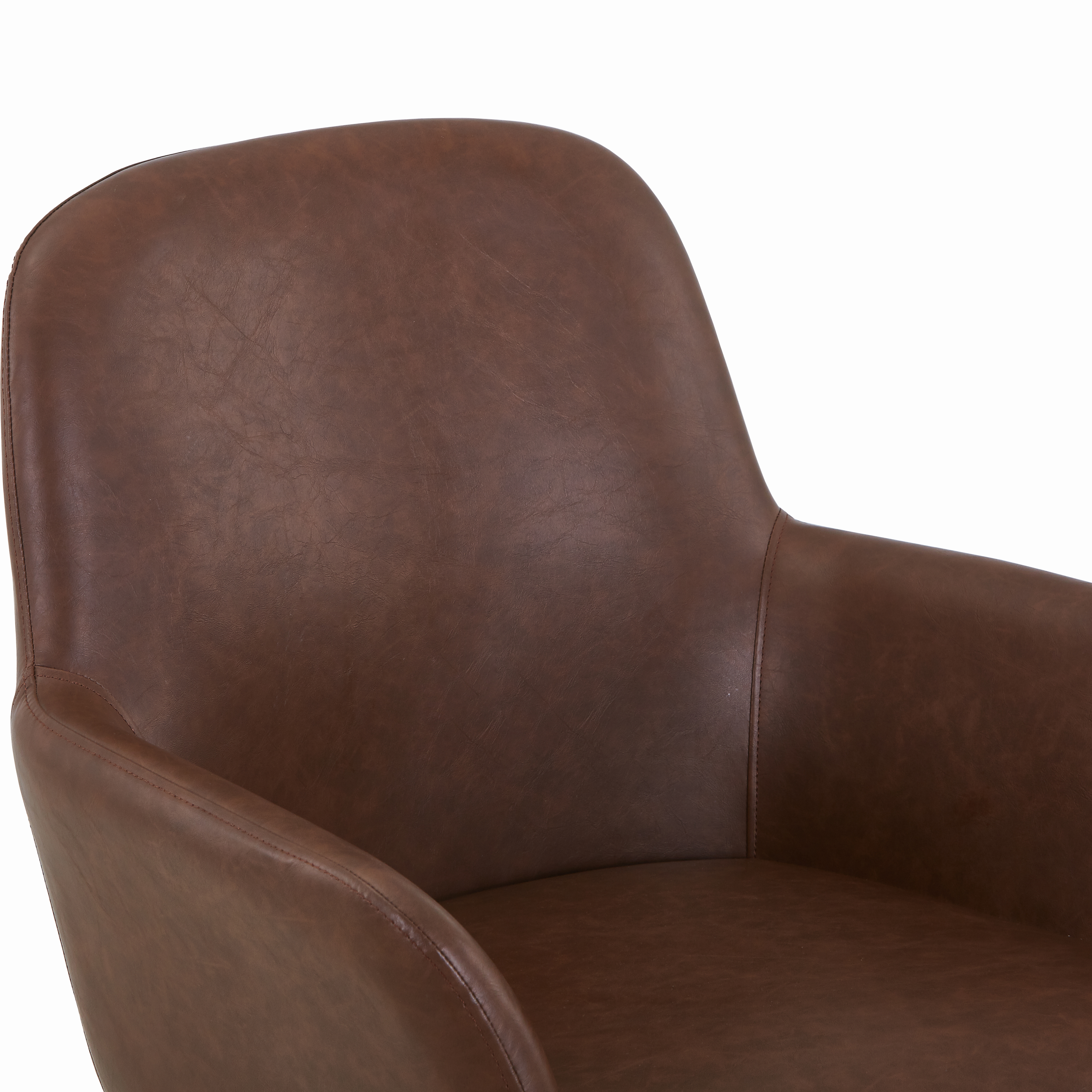 Vanguard Leather Mid-Back Office Chair with Chrome Metal Frame